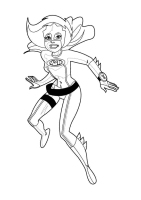 A coloring page of mega mindy